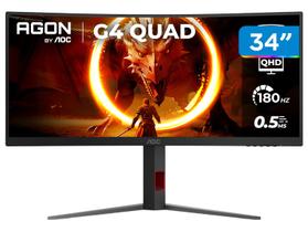 Monitor Gamer Curvo AOC Gaming U34G4C 34" WQHD 180Hz 0,5ms HDMI DisplayPort FreeSync U34G4C/57 Monitor Gamer Curvo AOC Gaming U34G4C 34" WQHD 180Hz 0,5ms HDMI DisplayPort FreeSync U34G4C/57