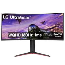 Monitor Gamer Curvo LG UltraGear 34", WQHD, UltraWide, 160Hz, 1ms, FreeSync Premium, HDR10, Som Integrado - 34GP63A-B