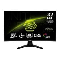 Monitor Gamer Curvo MSI 32", Full HD, 250Hz, 1ms, HDR, USB-C, Preto - MAG32C6X Monitor Gamer Curvo MSI 32", Full HD, 250Hz, 1ms, HDR, USB-C, Preto - MAG32C6X
