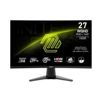 Monitor Gamer Curvo MSI MAG 27", QHD, 180Hz, 0.5ms, VA, FreeSync, HDR, HDMI e DP, Preto - 27CQ6F