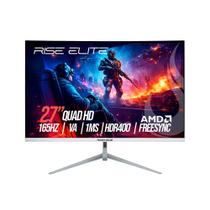 Monitor Gamer Curvo Rise Mode Elite 27", QHD, 165Hz, 1ms, VA, FreeSync, HDR 400, HDMI e DisplayPort, Branco - RM-MOG-27C1652K-W Monitor Gamer Curvo Rise Mode Elite 27", QHD, 165Hz, 1ms, VA, FreeSync, HDR 400, HDMI e DisplayPort, Branco - RM-MOG-27C1652K-W