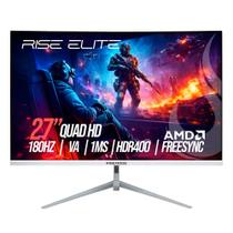 Monitor Gamer Curvo Rise Mode Elite 27", QHD, 180Hz, 1ms, VA, FreeSync, HDR 400, HDMI e DisplayPort, Preto - RM-MOG-27C1802K-W