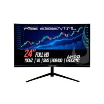 Monitor Gamer Curvo Rise Mode Essential 24", Full HD, 100Hz, VA, FreeSync, HDR 400, HDMI e VGA, Preto - RM-MOG-24C100FH-B