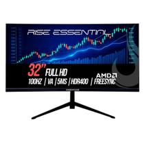 Monitor Gamer Curvo Rise Mode Essential 32", Full HD, 100Hz, IPS, FreeSync, HDR 400, HDMI e VGA, Preto - RM-MOG-32C100FH-B Monitor Gamer Curvo Rise Mode Essential 32", Full HD, 100Hz, IPS, FreeSync, HDR 400, HDMI e VGA, Preto - RM-MOG-32C100FH-B