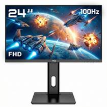 Monitor Gamer HQ 24”, 100Hz Full HD, Ergonômico, Ajuste de Altura e Rotação, HDMI, DP,VESA, frameless HQ24AJ100G