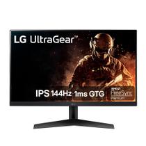 Monitor Gamer LG UltraGear 24 Full HD, 144Hz, 1ms, IPS, HDMI e DisplayPort, 99% sRGB, HDR, FreeSync Premium, VESA - 24GN60R