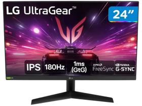 Monitor Gamer LG UltraGear 24" Full HD, IPS, 180Hz, 1ms, HDMI e DP, NVIDIA G-SYNC , FreeSync, HDR10, sRGB 99%, 24GS60F-B