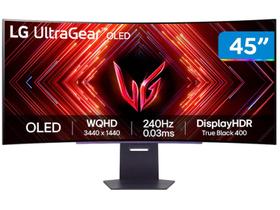 Monitor Gamer LG UltraGear OLED Curvo Tela OLED 45”, QHD, HDR400 Trueblack, 240Hz, 0,03ms (GtG), NVIDIA G-SYNC