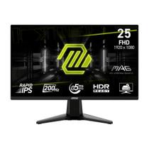 Monitor Gamer MSI 24.5" 200Hz 0.5Ms Full HD AMD FreeSync Premium 1920X1080 Preto