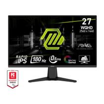 Monitor Gamer MSI MAG 27", QHD, 180Hz, 0.5ms, IPS, HDR, DP e HDMI, Preto - 275QF