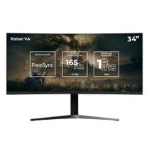 Monitor Gamer Pichau Nexus Wide 34, 34 Pol, VA, Ultrawide, Curvo, 2K, 1ms, 165Hz, FreeSync, HDMI/DP, PG-NXSW34-BL01