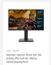 Monitor Gamer Pivot 24 OX Órbita IPS Full HD, 165Hz, HDMI/DisplayPort Monitor Gamer Pivot 24 OX Órbita IPS Full HD, 165Hz, HDMI/DisplayPort