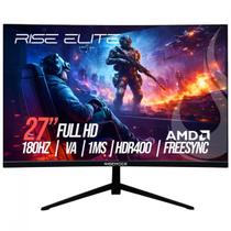 Monitor Gamer Rise Mode Elite, 27 Pol, Curvo, Full HD, VA, 180Hz, 1ms, 110% sRGB, HDMI/DP, FreeSync, RM-MOG-27C180FH-B Monitor Gamer Rise Mode Elite, 27 Pol, Curvo, Full HD, VA, 180Hz, 1ms, 110% sRGB, HDMI/DP, FreeSync, RM-MOG-27C180FH-B