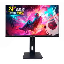 Monitor Gamer Rise Mode Essential 24", FHD, 100Hz, 5ms, IPS, FreeSync, HDR 400, HDMI e VGA, Altura Ajustável, Preto - RM-MOGL-24F100FH-B