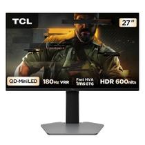 Monitor Gamer TCL QD Mini LED 27", QHD, 180Hz, 1ms, HDR 600, USB-C, Altura Ajustável - 27G64
