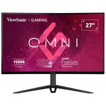 Monitor Gamer ViewSonic Omni 27 LED Full HD, Curvo, 165 Hz, 1ms, HDMI e DisplayPort, 102% sRGB, FreeSync Premium, Som Integrado - VX2718