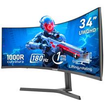 Monitor Gawfolk Curvo 34" 180Hz 1ms UWQHD para Jogos