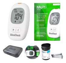 Monitor Glicose Completo com 10 Tiras 10 Lancetas e Lancetador Multilaser