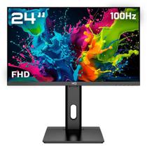 Monitor HQ Pro 24” LED, 100Hz Full HD, Ergonômico, Ajuste de Altura e Rotação, frameless, HDMI + DP HQ24AJ100