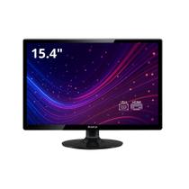 Monitor LED 15.4 polegadas BrazilPC Widescreen Preto, HDMI, VGA, Pronto para Uso 15BPCKAN