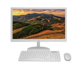 Monitor Led 20" Polegadas + Kit Teclado e Mouse Sem Fio - Brazil Pc Desktop M20kwb Hdmi - Branco