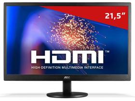 Monitor LED 21.5 AOC E2270SWHEN 21,5 LED FULL HD 1920X1080 Widescreen com VGA e HDMI Preto