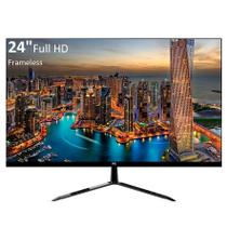 Monitor LED 24" Full HD Frameless 75Hz HDMI Widescreen VESA Ajuste de inclinação HQ 24HQ-LEDSB