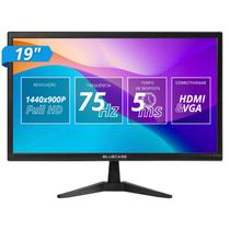Monitor LED Bluecase 19 Polegadas WXGA 1440x900 Painel TN 75Hz HDMI VGA VESA Preto