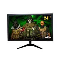 Monitor LED FHD 24" Tela Plana 75Hz, HDMI, Vesa - Preto