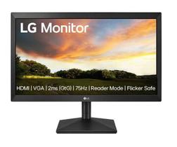 Monitor LG 19,5, HD, 75Hz, 2ms, VA, HDMI e VGA, Ajuste de Inclinação, Preto 20MK400HB