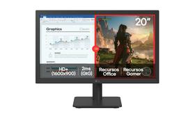 Monitor LG LED Home & Office 20U401A-B Tela 20” HD+, LG Switch, HDMI, VGA, 2ms (GtG), 75Hz, Black Stabilizer