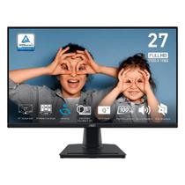 Monitor MSI PRO MP275 27" FHD, Tela Flat, IPS, 100Hz, 1ms, HDMI e VGA, Anti-reflexo, Alto-falantes Embutidos, Preto - 9S6-3PC3CM-001