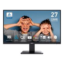 Monitor MSI PROMP273U 27" UHD, Tela Flat, IPS, 60Hz, 4ms, DP e HDMI, Anti-reflexo, Alto-falantes Embutidos, Preto - 9S6-3PB4CH-211