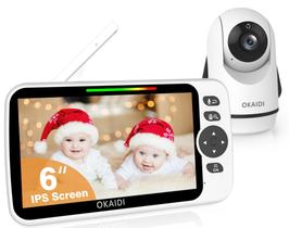 Monitor para Bebés OKAIDI con Pantalla IPS de 6" y Batería de 30H, Alcance de 300 m