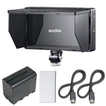 Monitor para Camera Dslr Mirrorless Godox Gm55 5.5" Com Abas Bateria e Carregador