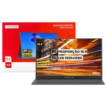 Monitor Portátil 15.6" Tela IPS Full HD Resolução Full HD (1920x1080) Bivolt com 2 Alto-Falantes