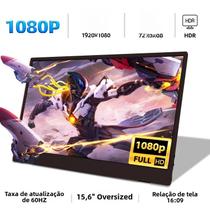 Monitor Portátil De 15,6 Polegadas 1080P Para Laptop, Xbox, PS4/5, Switch, Celular, Extensão De PC,