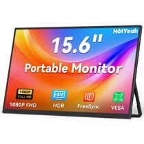 Monitor portátil HotYeah de 15,6 polegadas 1080P FHD com suporte e alto-falante