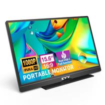 Monitor portátil KYY 15,6" FHD 1080P USB-C HDMI com bolsa