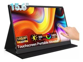 Monitor Portátil Touch Screen 15.6" Full HD IPS USB-C HDMI Ultra Fino Gamer Notebook PC Console Trabalho