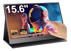 Monitor Portátil Touch Screen 15,6 Full HD USB-C + HDMI Preto Tela Extra para Notebook e Trabalho