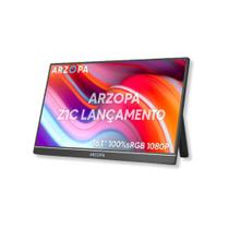 Monitor Portátil Ultra Slim Fino Ips Arzopa Z1c Gamer 16.1 Polegadas 1920x1080p Fhd Full Hd Lcd Hdr Áudio Estéreo Negro