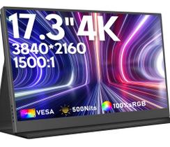 Monitor Portátil ZSCMALLS 17,3'' 4K para Notebook, Tela IPS Grande 3840P2160P com HDR, FreeSync 1500:1, Ultra Fino e Proteção para os Olhos, Monitor Externo para Notebook, PC, PS5, Mac, Xbox Monitor Portátil ZSCMALLS 17,3'' 4K para Notebook, Tela IPS Grande 3840P2160P com HDR, FreeSync 1500:1, Ultra Fino e Proteção para os Olhos, Monitor Externo para Notebook, PC, PS5, Mac, Xbox
