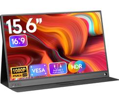 Monitor portátil ZSCMALLS Full HD USB-C de 15,6" com alto-falante