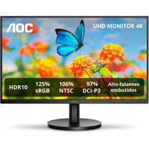Monitor Profissional AOC 27", 4K, IPS, Adaptive-Sync, HDR 10, Flicker Free, Low Blue Mode, Som Embutido - U27B3A