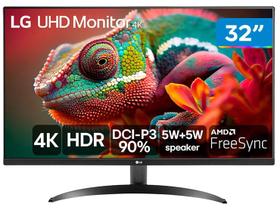 Monitor Profissional LG 32", 4K, 60Hz, 4ms, VA, FreeSync, HDR10, Som Integrado - 32UR500-B