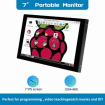 Monitor Raspberry Pi Tela Secundária IPS, 7" Polegadas 1024x600, HD LCD, HDMI 4B, 3B +, 3B,