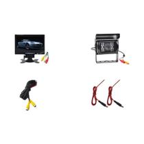 Monitor Retrovisor De 7" Com Câmera De Ré 18LED 12-24V Visão Noturna De Ângulo Largo Cabo AV De 10M Monitor Retrovisor De 7" Com Câmera De Ré 18LED 12-24V Visão Noturna De Ângulo Largo Cabo AV De 10M