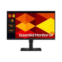 Monitor Samsung 24", FHD, ajuste de altura, 100Hz, USB Hub, Display Port, HDMI, Preto, S4