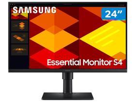 Monitor samsung essential s4 fhd 24 led ips 5ms 100hz dp hdmi ls24d400galmzd preto